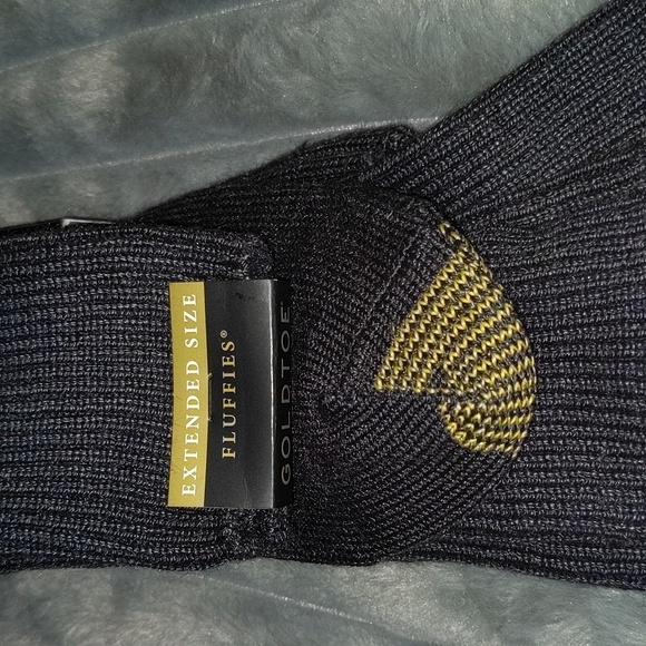 Gold Toe Socks Fluffies 3 pairs extended size 12-16 Navy - Picture 3 of 7